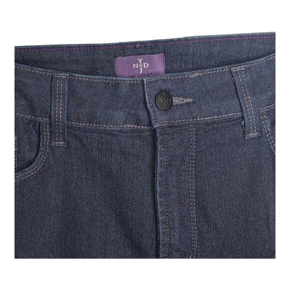 NYDJ Womens Size 10 Straight Leg Lift Tuck Dark Wash Bejeweled Back Pockets - Picture 4 of 8